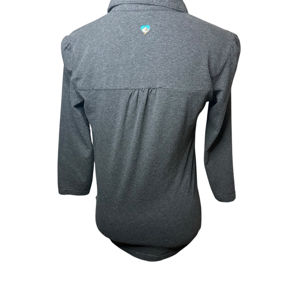 Kuhl Women's Gray knit half Button Shirt Small - Picture 7 of 11